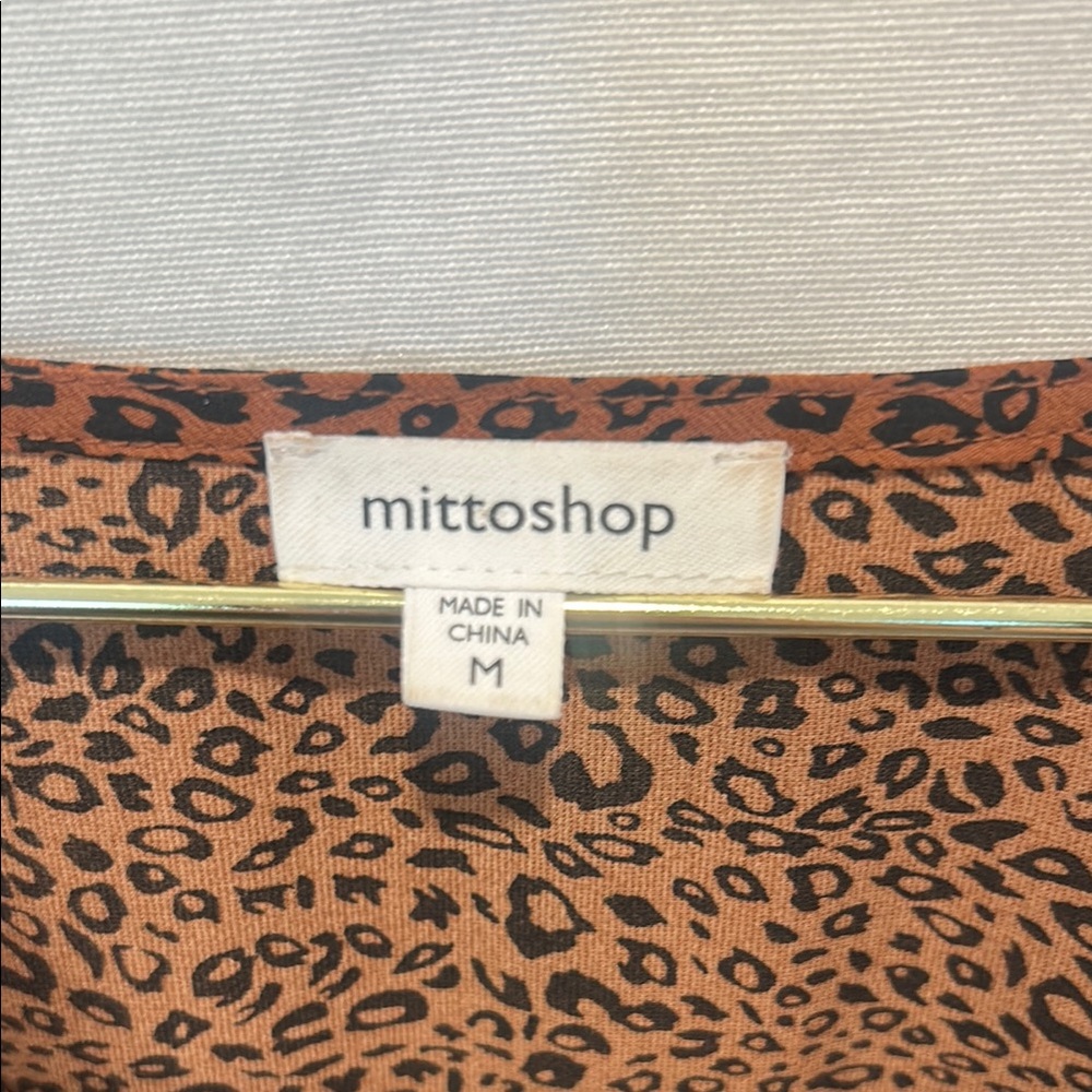 Mittoshop Brown Leopard V-Neck Midi Dress - Picture 2 of 4